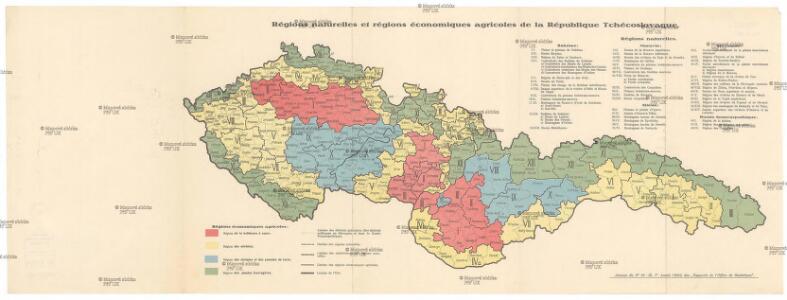 Régions naturelles et régions économiques agricoles de la République tchécoslovaque