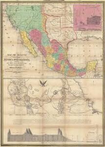 Map of Mexico : including Yucatan & Upper California, exhibiting the chief cities and towns, the principal travelling routes &c