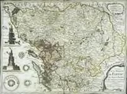 Carte de la province de Poitou, le pays d'Aunis, et des provinces voisines