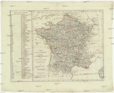 Carte de la France divisée en ses LXXXIII départements
