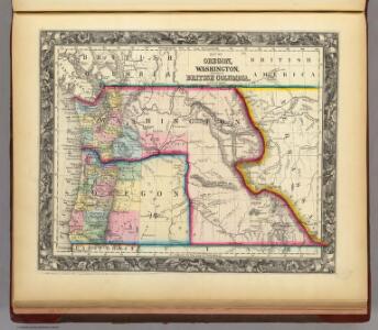 Map Of Oregon, Washington, And Part Of British Columbia.