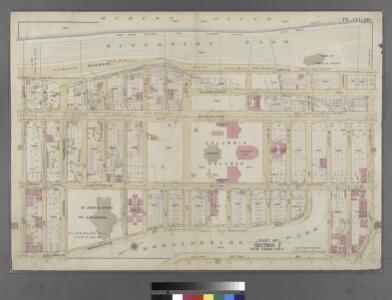 Plate 38: Bounded by (Hudson River) Riverside Park/Drive, W. 125th Street, 9th Avenue, W. 123rd Street, 10th Avenue, Morningside Avenue, Columbus [Avenue] and W. 108th Street.