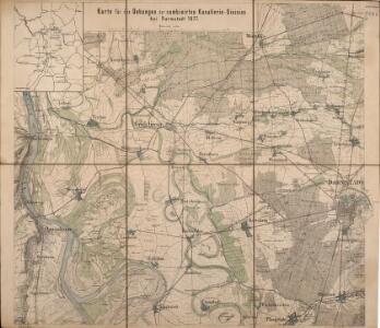 Karte für die Uebungen der combinirten Kavallerie-Division bei Darmstadt 1877