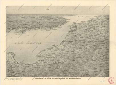 Reliefkarte des Kanals von Cherbourg bis zur Scheldemündung mit Südost - England und Nordfrankreich