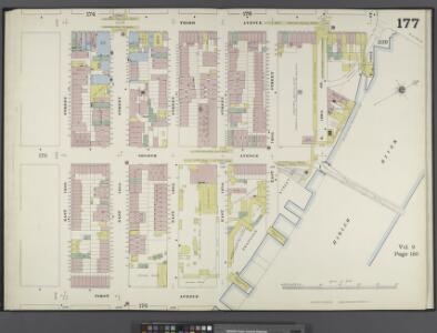 Manhattan, V. 8, Double Page Plate No. 177 [Map bounded by 3rd Ave., Harlem River, 1st Ave., E. 124th St.]