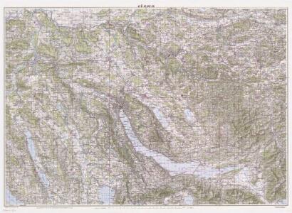 Topographische Karte der Schweiz (Dufour-Karte), Kartenzusammensetzungen: Den Kanton Zürich betreffende Blätter: Zürich