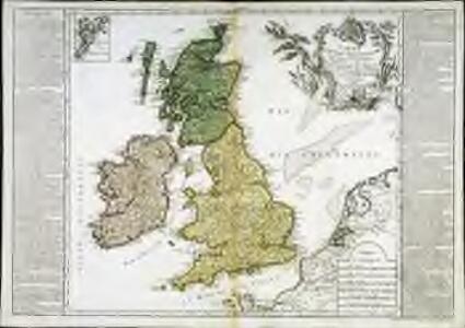 Carte des isles Britanniques, comprenent les trois royaumes d'Angleterre et d'Ecosse dans la Grande Bretagne, d'Irlande