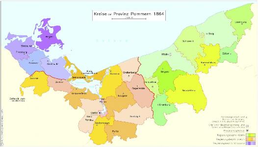 Kreise der Provinz Pommern 1864