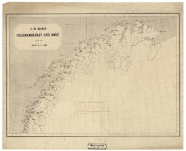 Statistikk kart 1-2: C. W. Bergs Folkemængdekart over Norge. Nordlige del