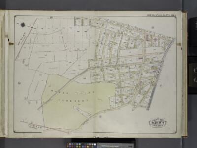 Queens, V. 1, Double Page Plate No. 8; Part of Jamaica, Ward 4; [Map bounded by Verdi Ave., Fulton St., Newtown Rd., Maple Grove Cemetery, boundary line of Flushing (3rd Ward)] / by and under the supervision of Hugo Ullitz.