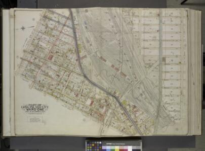 Queens, Vol. 2, Double Page Plate No. 3; Part of Long Island City Ward One (Part of Old Wards 2, 3 and 4); [Map bounded by Washington  Ae., Pomeroy St. (8th Ave.), Jackson Ave., Skillman Ave., Van Pelt St., Nott     Ave.; Including Thomson Ave., Purve