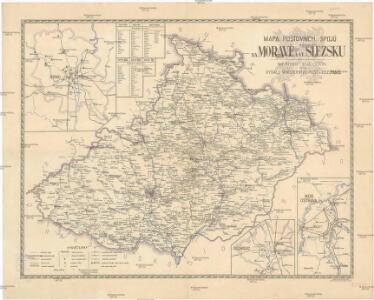 Mapa poštovních spojů na Moravě a ve Slezsku