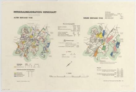 Henggart: Integralmelioration, alter Bestand 1938 und neuer Bestand 1942; Übersichtsplan