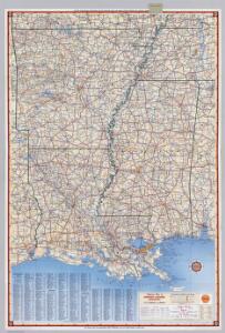 Shell Highway Map of Arkansas-Louisiana, Mississippi.