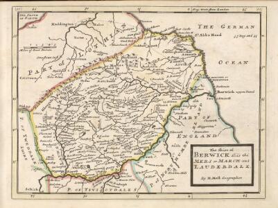 The Shire of Berwick alias the Mers or March and Lauderdale / by H. Moll.