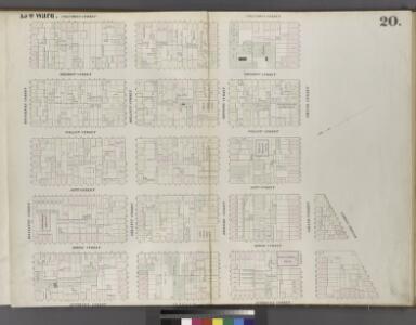 Plate 20: Map bounded by Rivington Street, Columbia Street, Grand Street, Division Street, Attorney Street.