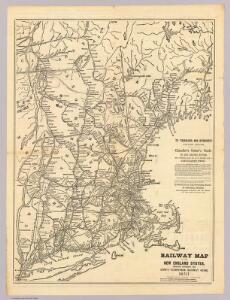 Railway map New England States.