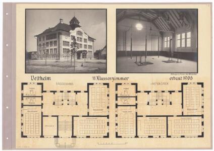 Schulhäuser des Kantons Zürich: Veltheim, Schulhaus; Grundrisse und Fotos des Gebäudes