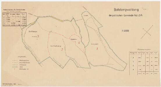 Rüti: Gemeinde- und Armengutswaldungen: Batzberg mit Burgstell, Kahlbatzberg, Stoffelrain, Stoffeltobel; Grundriss