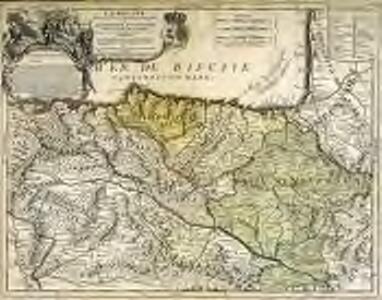 La Biscaye divisée en ses 4 parties principales et le royaume de Navarre divisé en ses merindades
