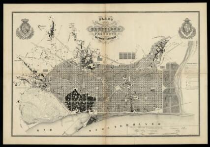 Plano de los alrededores de la ciudad de Barcelona y proyecto de su reforma y ensanche / el ingeniero de caminos, canales y puertos Ildefonso Cerdà ; Pedro Roca fecit (abril de 1861)