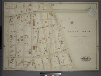 Double Page Plate No. 21, Part of Ward 24, Section 11. [Bounded by Pelham Avenue (Bronx Park), Southern Boulevard, E. 185th Street, Cambreleng Avenue, Crescent Avenue, William Street and Arthur Avenue.]