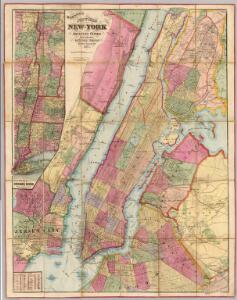 Watson's New Map Of New-York And Adjacent Cities.