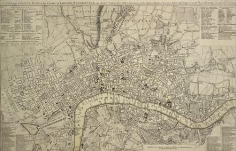 A NEW and CORRECT PLAN of the CITIES of LONDON, WESTMINSTER, and BOROUGH of SOUTHWARK wherein all the Streets, Roads, Churches, Public Buildings &c. to the Present Year 1775 are exactly Delineated