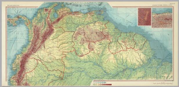 Ecuador, Colombia, Venezuela, Guiana.  Pergamon World Atlas.