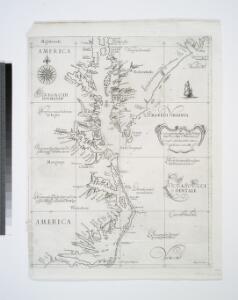 Carta particolare della Virginia Vecchia e Nuoua : la longitune comica da l'Isola di Pico di Asores : d'America carta, III / A.F. Lucini fece.