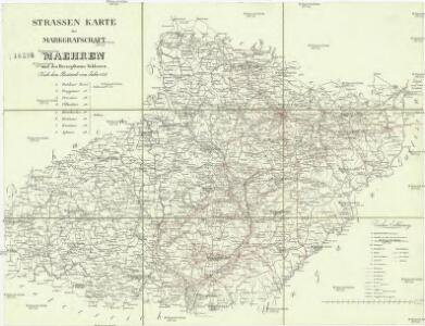 Strassen Karte der Markgraftschaft Maehren, und des Herzogthums Schlesien