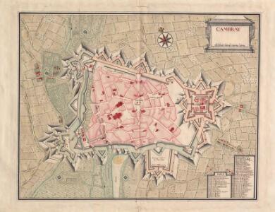 A colored plan of the town and citadel of Cambray