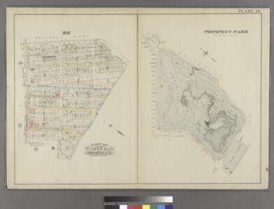 [Plate 36: Bounded by Fifteenth Street, Eleventh Avenue, 19th Street, Tenth Avenue, 20th Street and Ninth Avenue. (Includes the Plan of Prospect Park.)]