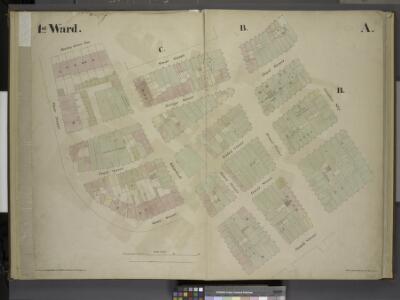 [1st Ward. Plate: A Map bounded by Bowling Green Row, Stone Street, Coenties Slip, South Street, Whitehall, State Street; Including    Bridge Street, Pearl Street, Water Street, Front Street, Moore Street, Broad     Street]