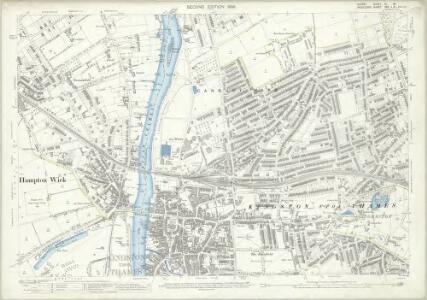 Surrey VI.16 (includes: Kingston Upon Thames; Twickenham St Mary The Virgin) - 25 Inch Map