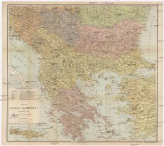 Karte der Balkan-Halbinsel und der angrenzenden Gebiete