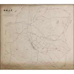Plan parcellaire de la commune de Halle (en Campine) : avec les mutations