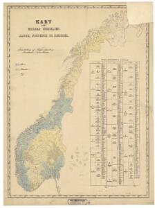 Statistikk kart 19-6: Fremstilling af Norges Agerbrug. Hovedsæden i hvert Herred