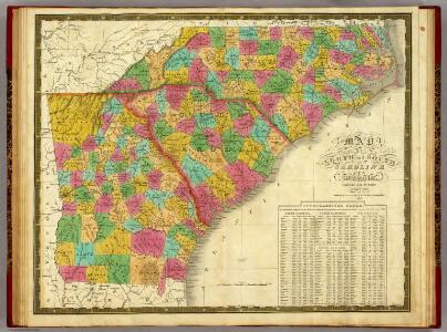 Map of North and South Carolina, and Georgia.