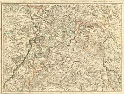 Partie du Palatinat du Rhein, le Duché de Wirtenberg, les Marquisats de Bade et de Durlac, les Eveschés de Worms et de Spire, et le Comté de Linange