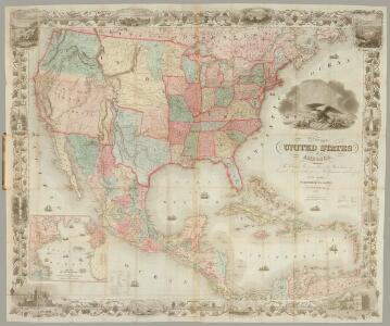 Map of the United States of America, the British provinces, Mexico, the West Indies and Central America, with part of New Granada and Venezuela / map drawn by Geo. W. Colton ; engraved by John M. Atwood ; border desig'd. & eng'd. by W. S. Barnard.