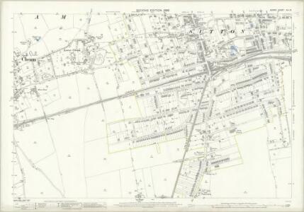 Surrey XIII.15 (includes: Sutton and Cheam) - 25 Inch Map