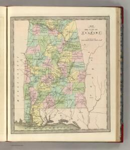 Map of the State of Alabama.