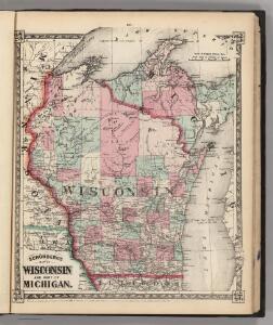 Schonberg's Map of Wisconsin and Part of Michigan.