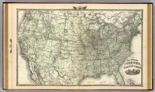 New railroad map of the United States, and Dominion of Canada.