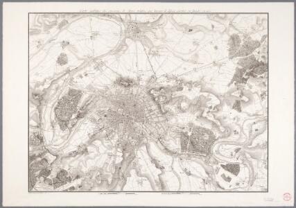 Carte militaire des environs de Paris relative aux traveaux de défence exécutés ou projetés en 1815 / gravé par E. Collin